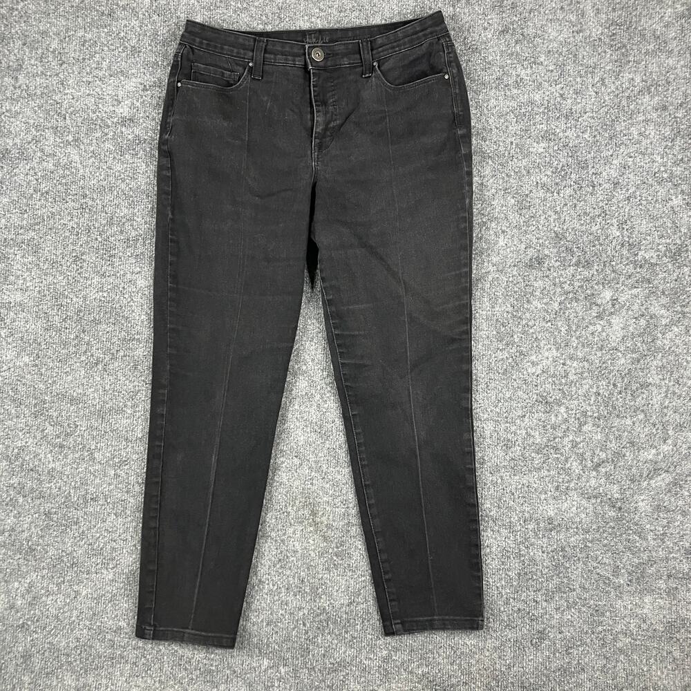 Style&Co Black Jeans Womens Size 8 Stretch‎ Slim Fit Vertical Seam Ankle Denim